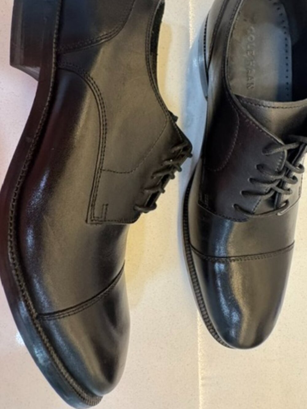 NEW Cole Hahn Men's Black Cap Toe Modern Oxford waterproof sz 9M
